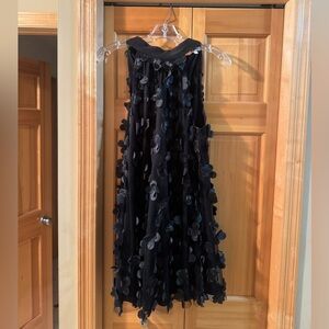 TCEC size small black 3D flower dress